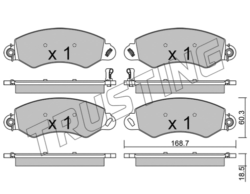 1148.0 TRUSTING Комплект тормозных колодок, дисковый тормоз (фото 1)