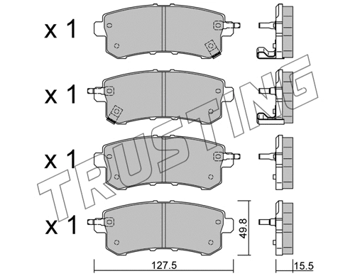 1155.0 TRUSTING Комплект тормозных колодок, дисковый тормоз (фото 1)