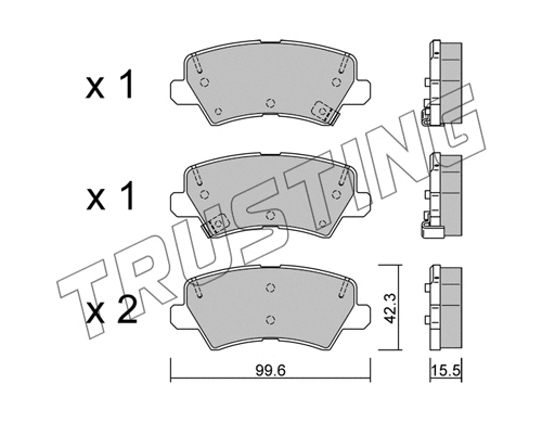 1166.0 TRUSTING Комплект тормозных колодок, дисковый тормоз (фото 1)