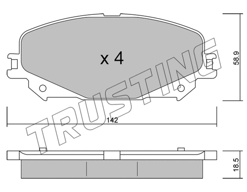 1176.0 TRUSTING Комплект тормозных колодок, дисковый тормоз (фото 1)