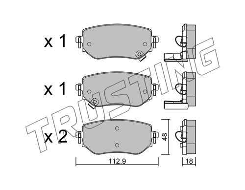 1192.0 TRUSTING Комплект тормозных колодок, дисковый тормоз (фото 1)