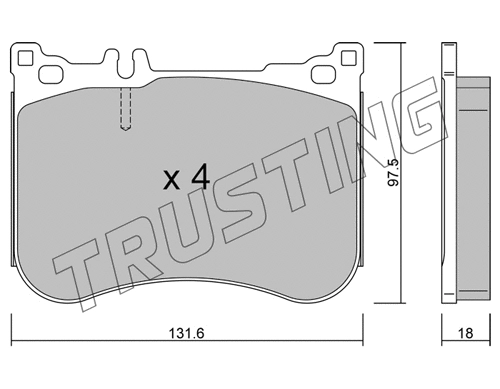 1197.0 TRUSTING Комплект тормозных колодок, дисковый тормоз (фото 1)