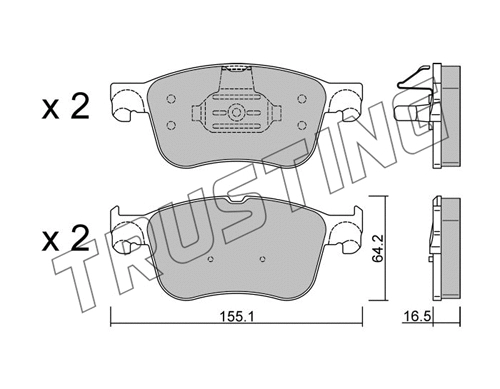 1205.1 TRUSTING Комплект тормозных колодок, дисковый тормоз (фото 1)
