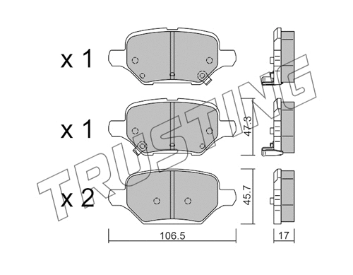 1213.0 TRUSTING Комплект тормозных колодок, дисковый тормоз (фото 1)