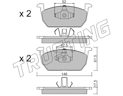1214.0 TRUSTING Комплект тормозных колодок, дисковый тормоз (фото 1)