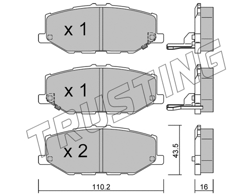 1215.0 TRUSTING Комплект тормозных колодок, дисковый тормоз (фото 1)