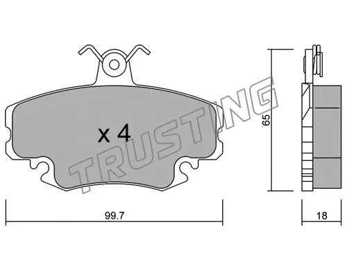 122.0 TRUSTING Комплект тормозных колодок, дисковый тормоз (фото 1)