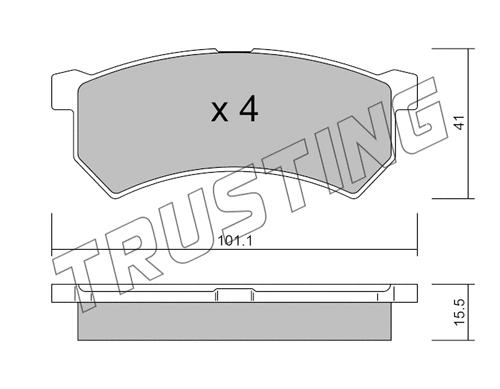 1224.0 TRUSTING Комплект тормозных колодок, дисковый тормоз (фото 1)