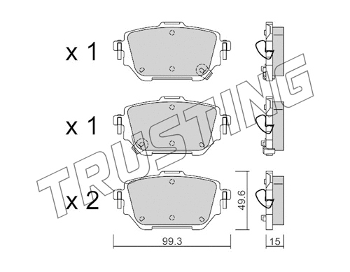 1236.0 TRUSTING Комплект тормозных колодок, дисковый тормоз (фото 1)