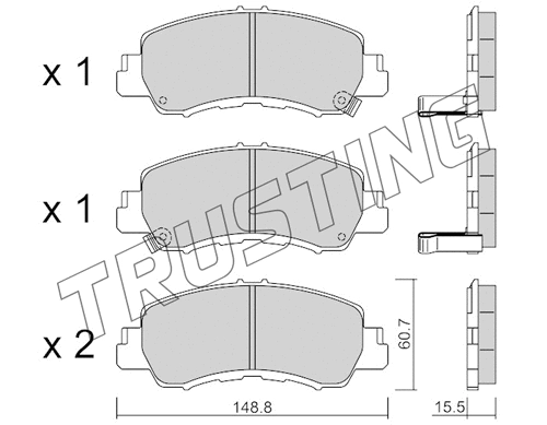 1239.0 TRUSTING Комплект тормозных колодок, дисковый тормоз (фото 1)