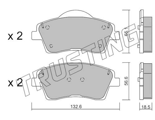 1249.0 TRUSTING Комплект тормозных колодок, дисковый тормоз (фото 1)