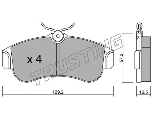 125.0 TRUSTING Комплект тормозных колодок, дисковый тормоз (фото 1)