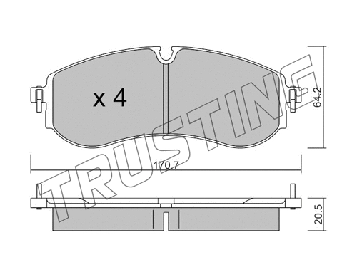 1263.0 TRUSTING Комплект тормозных колодок, дисковый тормоз (фото 1)