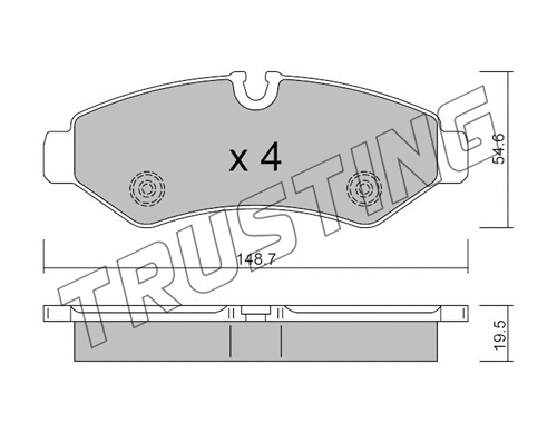 1275.0 TRUSTING Комплект тормозных колодок, дисковый тормоз (фото 1)