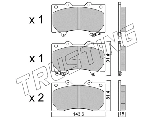 1279.0 TRUSTING Комплект тормозных колодок, дисковый тормоз (фото 1)