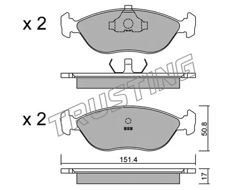 128.0 TRUSTING Комплект тормозных колодок, дисковый тормоз (фото 1)