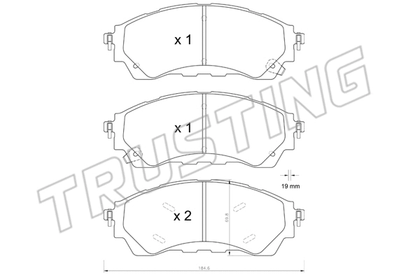 1343.0 TRUSTING Комплект тормозных колодок, дисковый тормоз (фото 1)