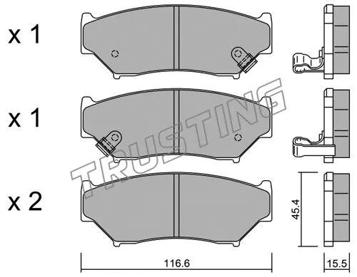 138.0 TRUSTING Комплект тормозных колодок, дисковый тормоз (фото 1)