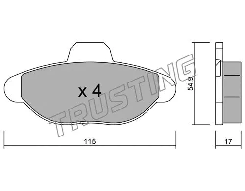 139.0 TRUSTING Комплект тормозных колодок, дисковый тормоз (фото 1)