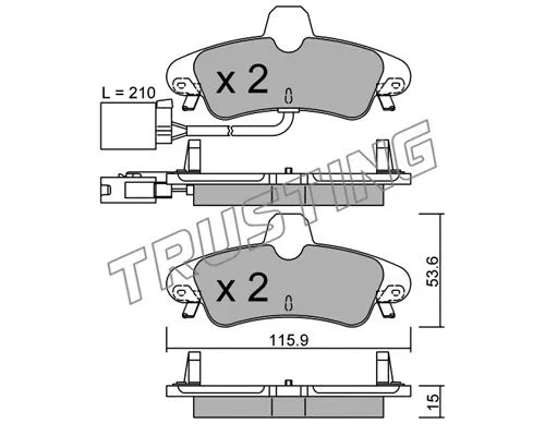 145.2 TRUSTING Комплект тормозных колодок, дисковый тормоз (фото 1)
