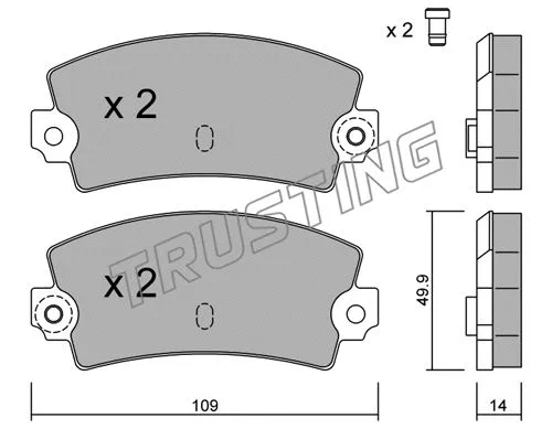 150.1 TRUSTING Комплект тормозных колодок, дисковый тормоз (фото 1)