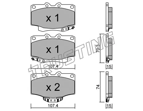 155.0 TRUSTING Комплект тормозных колодок, дисковый тормоз (фото 1)