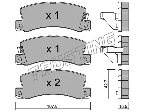 164.0 TRUSTING Комплект тормозных колодок, дисковый тормоз (фото 1)