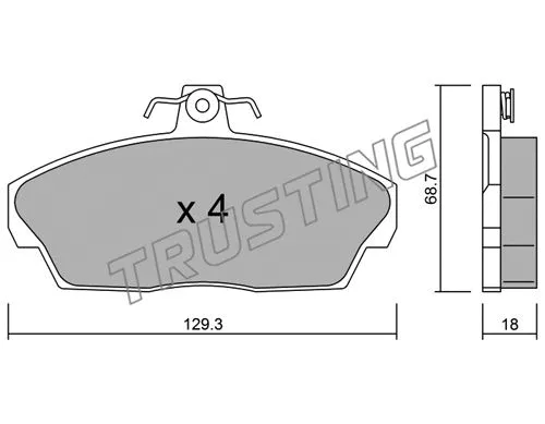 177.1 TRUSTING Комплект тормозных колодок, дисковый тормоз (фото 1)