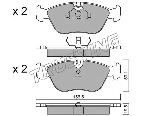 189.0 TRUSTING Комплект тормозных колодок, дисковый тормоз (фото 1)