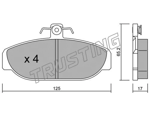 190.0 TRUSTING Комплект тормозных колодок, дисковый тормоз (фото 1)