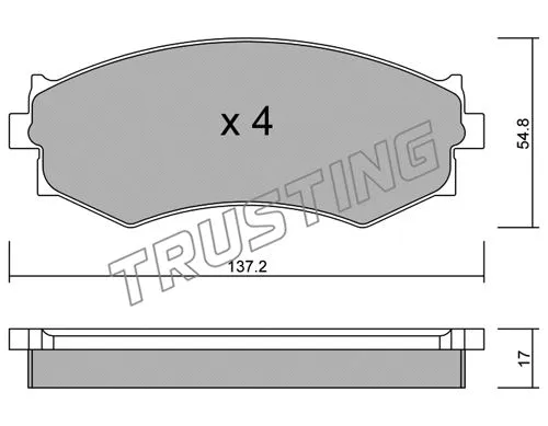 197.0 TRUSTING Комплект тормозных колодок, дисковый тормоз (фото 1)
