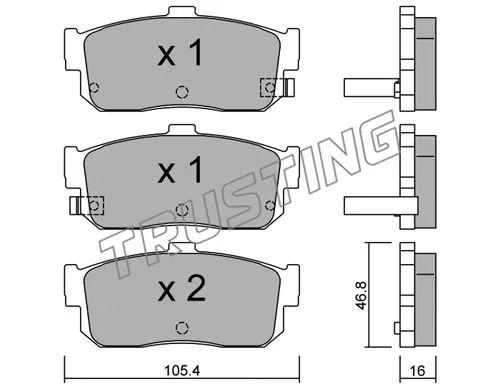200.1 TRUSTING Комплект тормозных колодок, дисковый тормоз (фото 1)