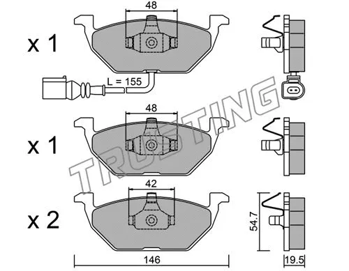 220.2 TRUSTING Комплект тормозных колодок, дисковый тормоз (фото 1)