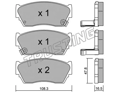 255.1 TRUSTING Комплект тормозных колодок, дисковый тормоз (фото 1)