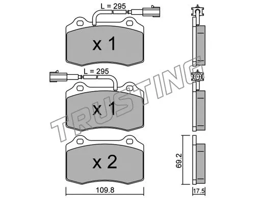 260.0 TRUSTING Комплект тормозных колодок, дисковый тормоз (фото 1)
