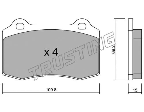 260.2 TRUSTING Комплект тормозных колодок, дисковый тормоз (фото 1)