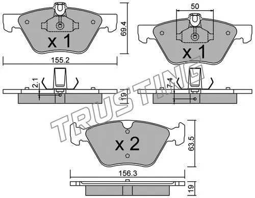 261.1 TRUSTING Комплект тормозных колодок, дисковый тормоз (фото 1)