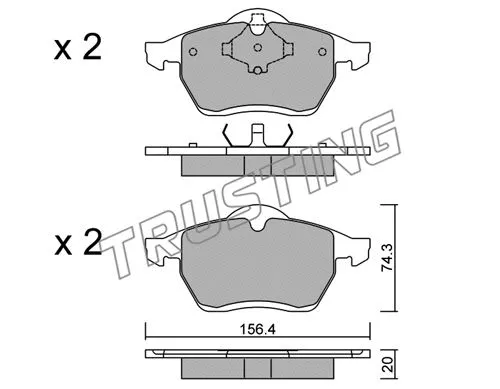 288.0 TRUSTING Комплект тормозных колодок, дисковый тормоз (фото 1)