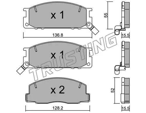 289.0 TRUSTING Комплект тормозных колодок, дисковый тормоз (фото 1)