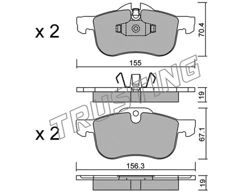 316.0 TRUSTING Комплект тормозных колодок, дисковый тормоз (фото 1)