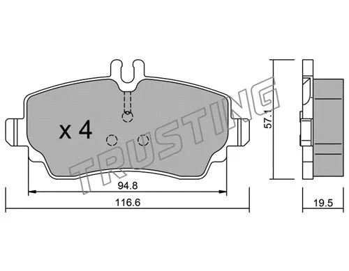 319.1 TRUSTING Комплект тормозных колодок, дисковый тормоз (фото 1)