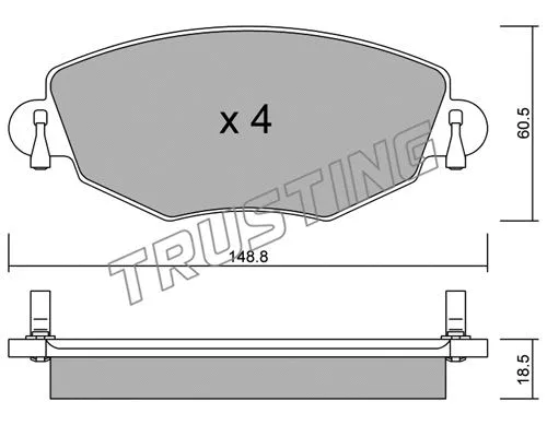 327.0 TRUSTING Комплект тормозных колодок, дисковый тормоз (фото 1)