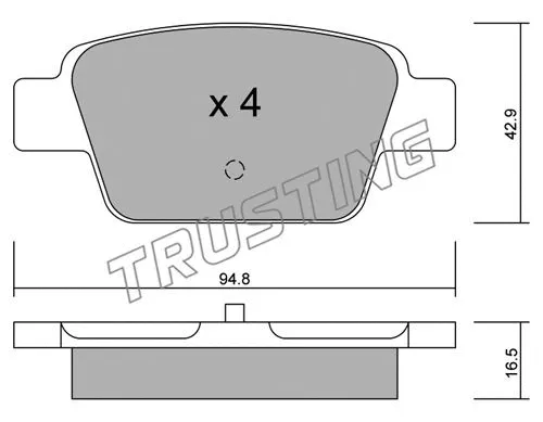 332.0 TRUSTING Комплект тормозных колодок, дисковый тормоз (фото 1)