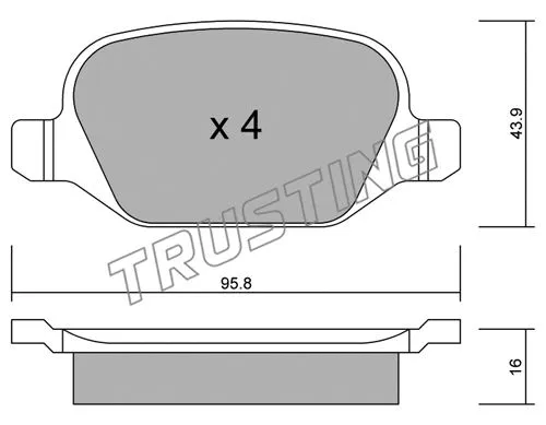 333.1 TRUSTING Комплект тормозных колодок, дисковый тормоз (фото 1)