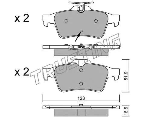 346.2 TRUSTING Комплект тормозных колодок, дисковый тормоз (фото 1)