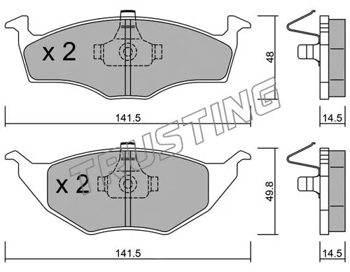 354.0 TRUSTING Комплект тормозных колодок, дисковый тормоз (фото 1)