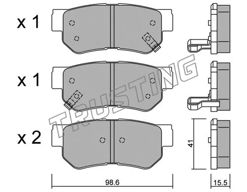 374.0 TRUSTING Комплект тормозных колодок, дисковый тормоз (фото 1)