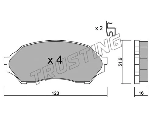 396.0 TRUSTING Комплект тормозных колодок, дисковый тормоз (фото 1)