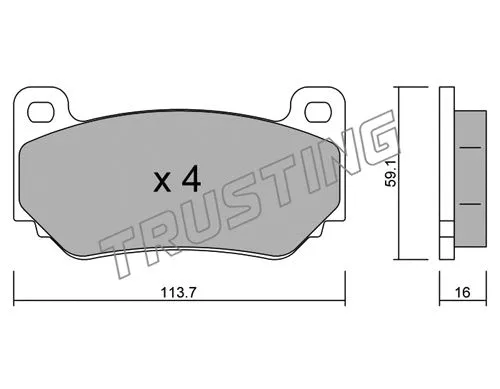 406.0 TRUSTING Комплект тормозных колодок, дисковый тормоз (фото 1)