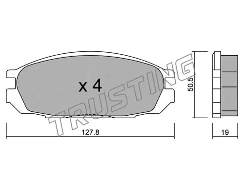 424.0 TRUSTING Комплект тормозных колодок, дисковый тормоз (фото 1)